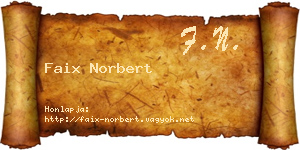 Faix Norbert névjegykártya